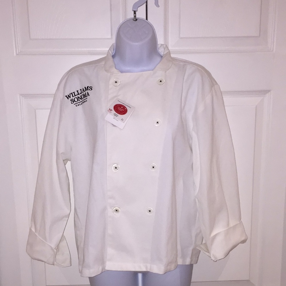 Williams Sonoma Junior Chef Cook Jacket Coat White Size M/L Youth New with Tag